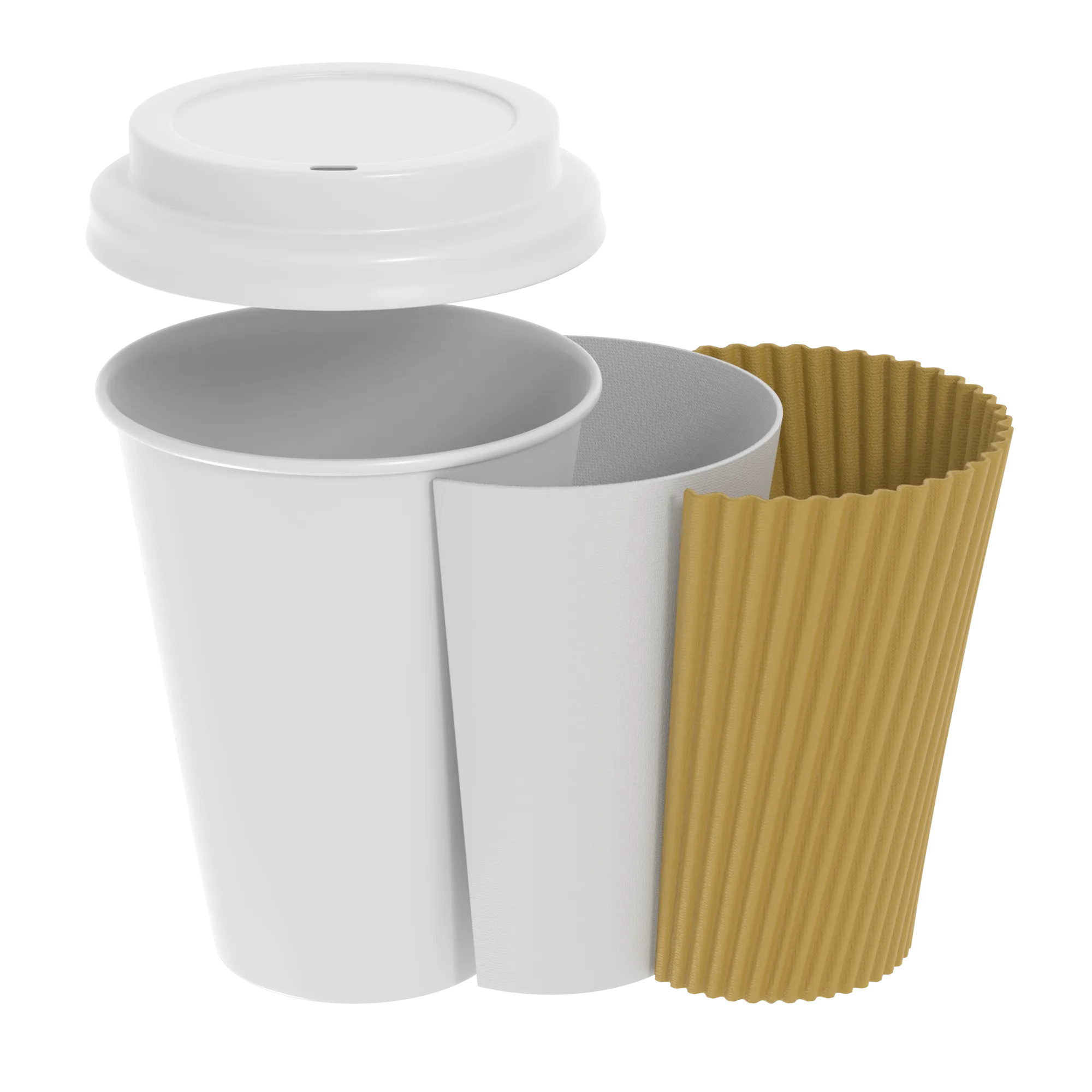 12 oz Insulated Ripple Paper Hot Coffee Cups With Lids & Stirrers