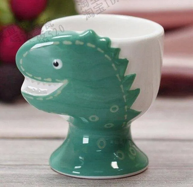 2Pcs Cute Animal Ceramic Breakfast Egg Holder