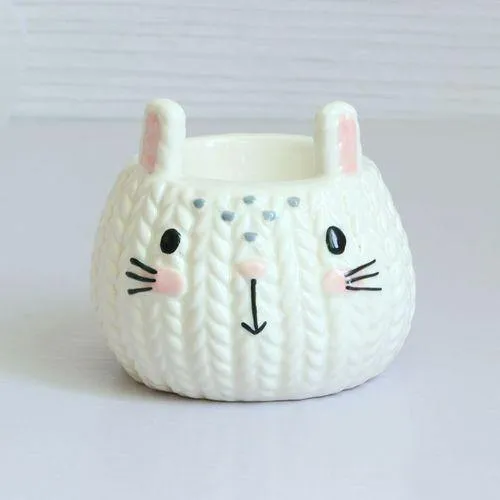 2Pcs Cute Animal Ceramic Breakfast Egg Holder