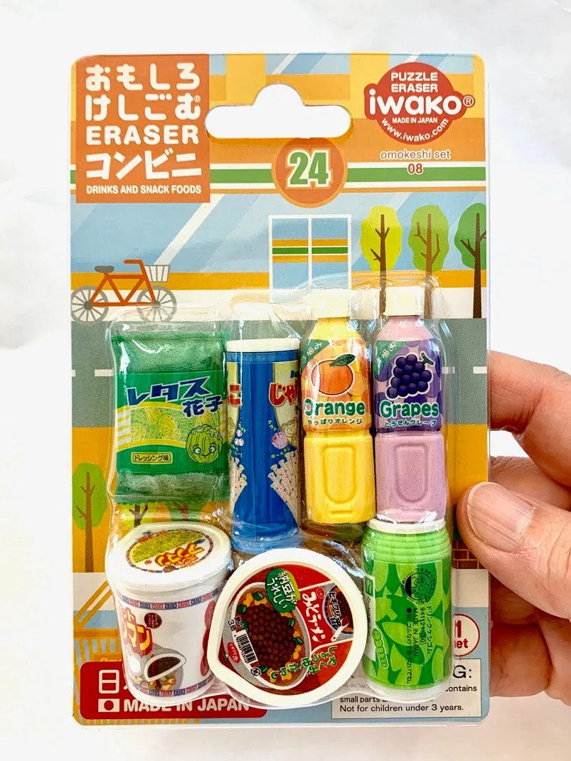 38334 IWAKO SNACK ERASER CARD-10 CARDS