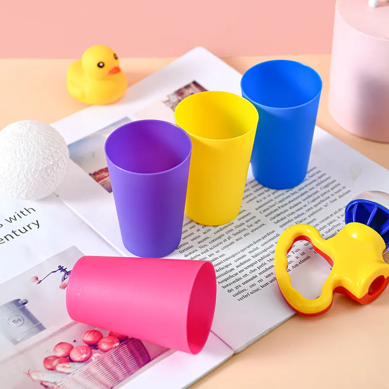 5 Pieces Solid Color Plastic Water Cups, HG0091