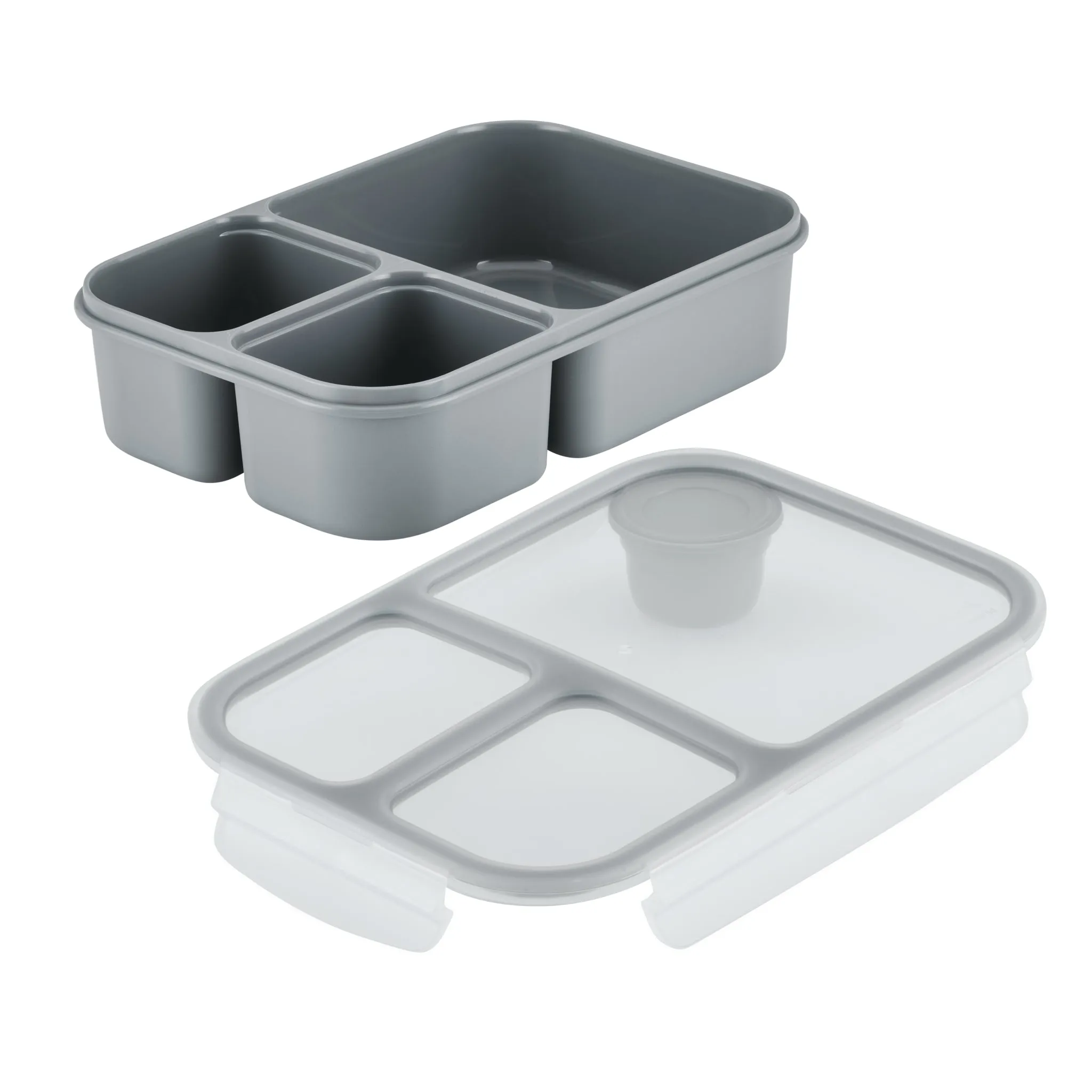 51.7-Ounce On the Go Divided Lunch Box Container with Removable Dips and Dressings Cup