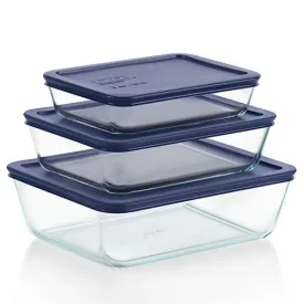 6pc Simply Store Rectangular Glass Storage Set