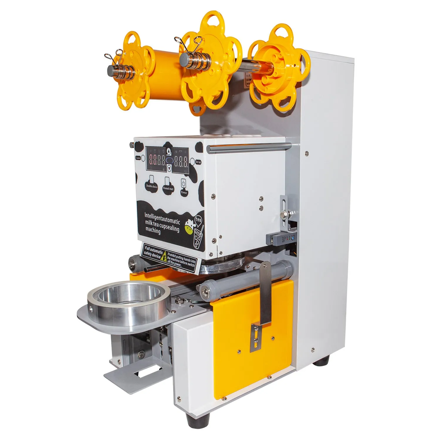 A-FCS608 Boba Cup Sealing Machine | Commercial Use | Automatic Cup Sealer | 400-600 cups/h | Cups 3.5” & 3.7” (90 & 95 mm) diameter / 7” (180 mm) max height