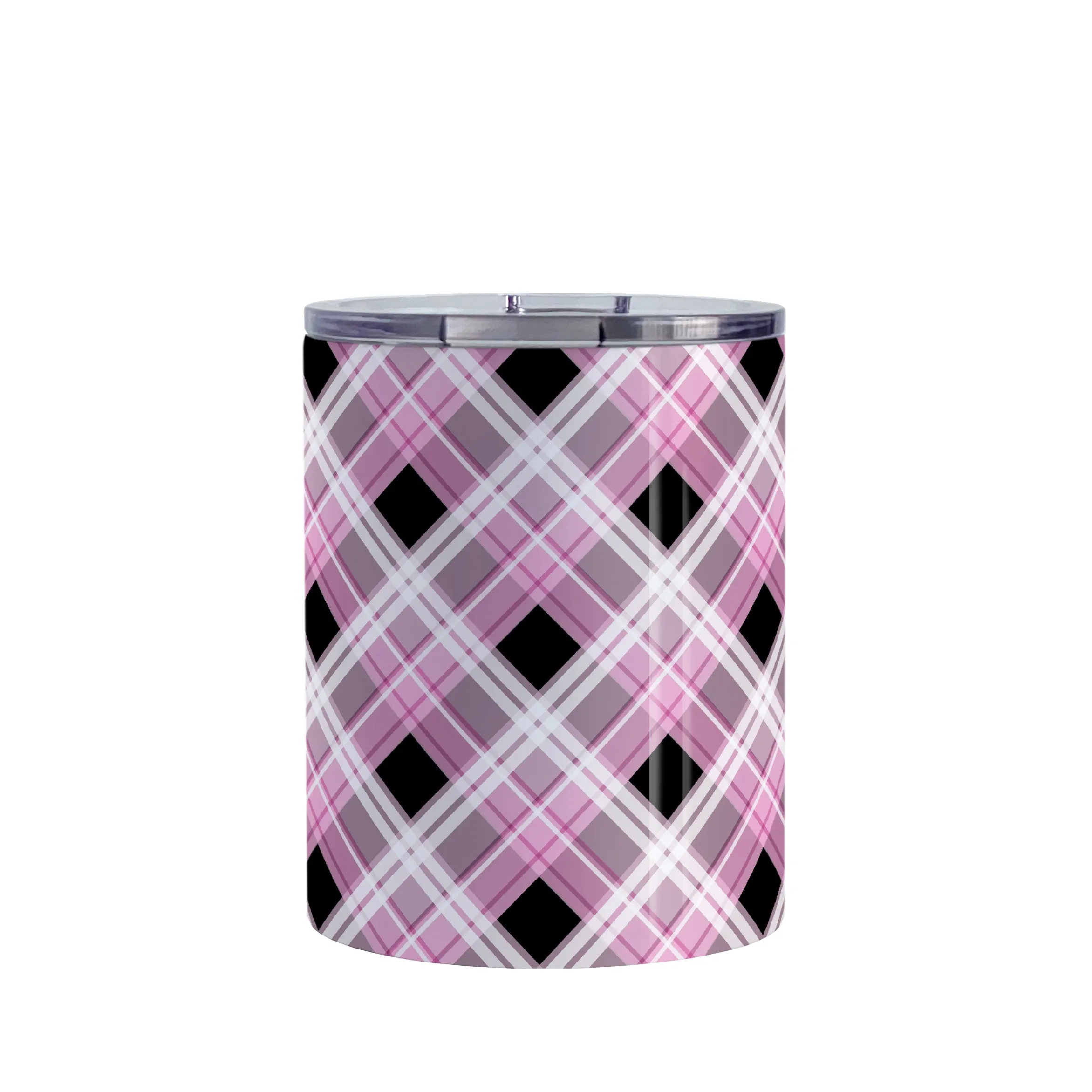 Alternative Black and Pink Plaid Tumbler Cup