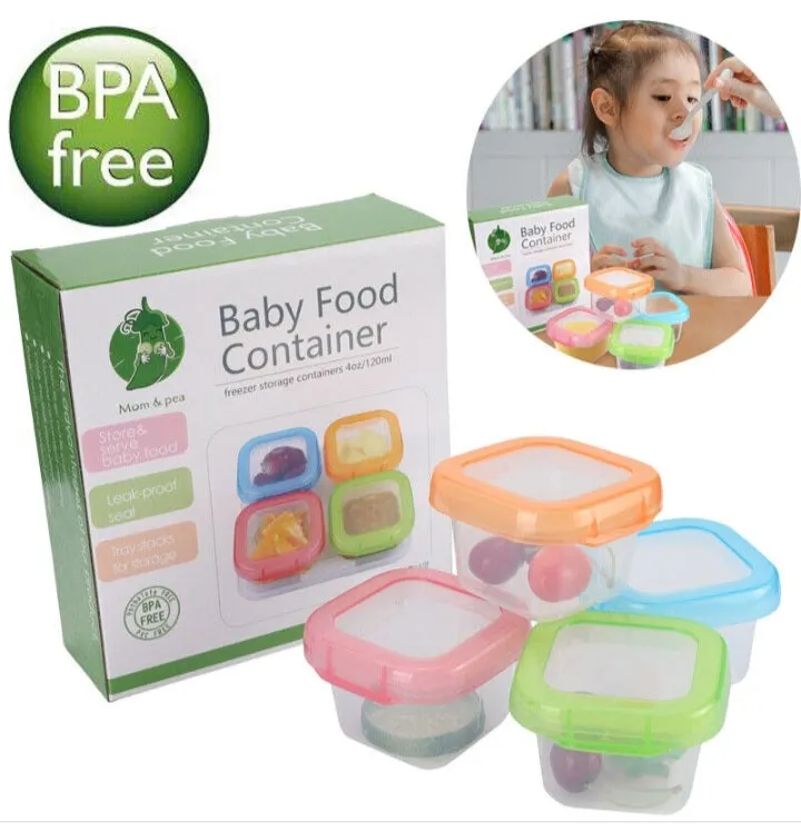 Baby Food Storage Containers / Bowls / Mom & Pea Baby Blocks (4pcs) 120ml