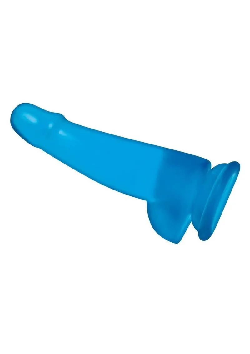 Blue Line Suction Cup Dildo with Balls