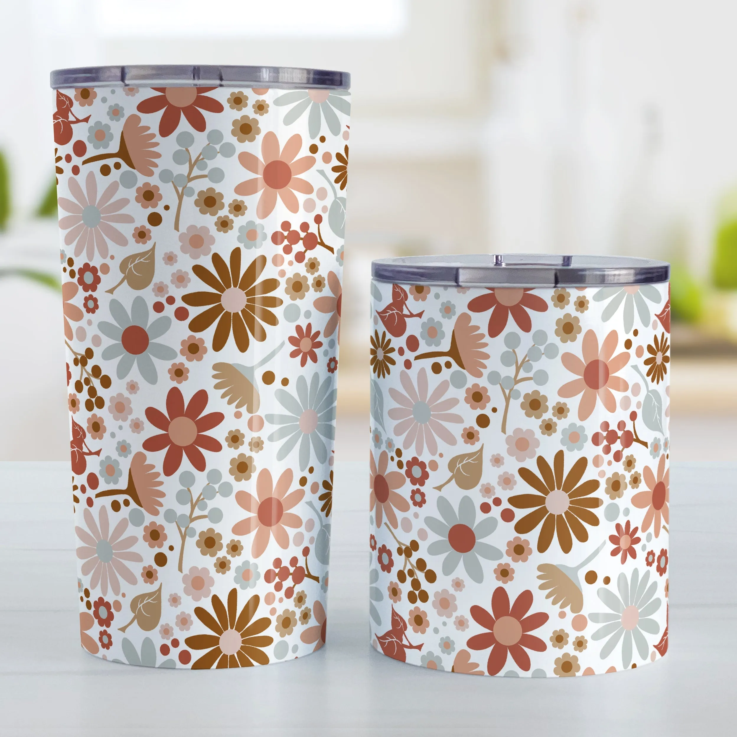 Boho Summer Flowers Tumbler Cup