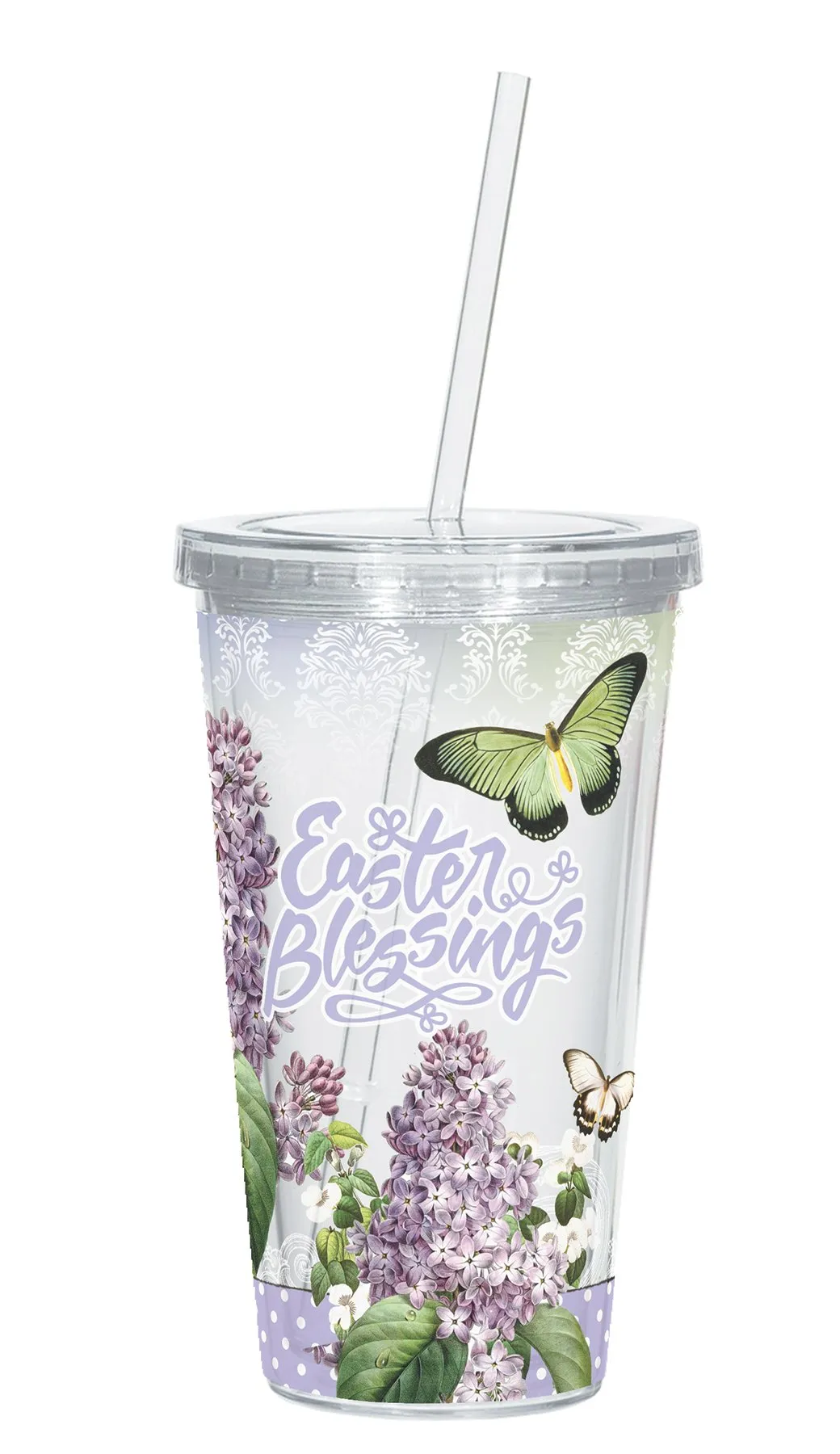 Butterflies Easter Blessings Straw Cup