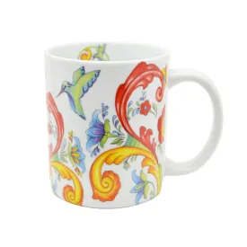 Ceramic Coffee Mug Colorful Rosemaling