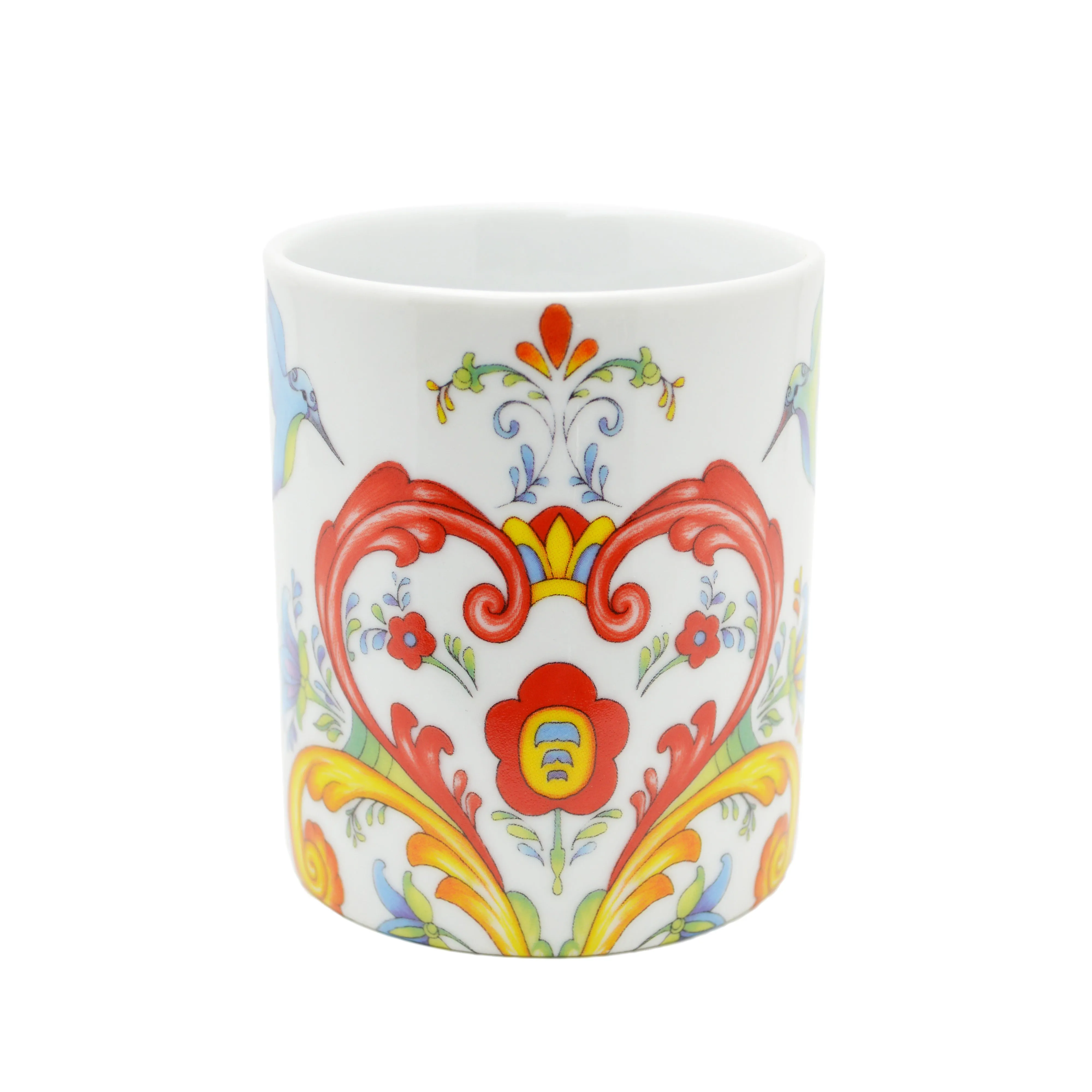 Ceramic Coffee Mug Colorful Rosemaling