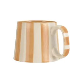 Ceramic Stripe Coffee Cup {Brown}