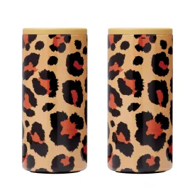 Cheetah Print Can Coolers, Set Of 2