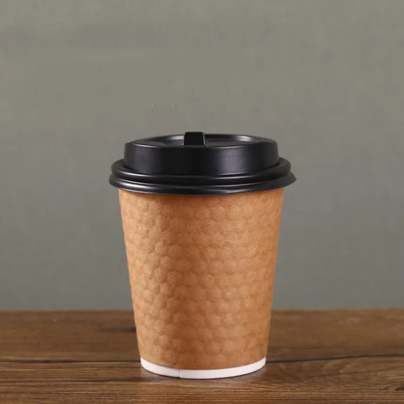 Diamond Paper Disposable With Lid Coffee Takeaway Packing Cup