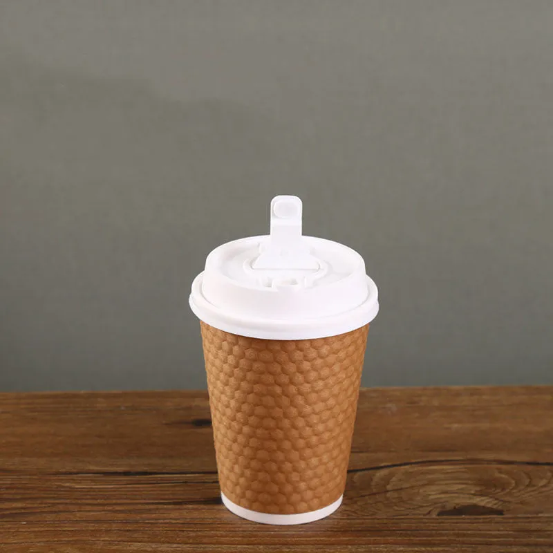 Diamond Paper Disposable With Lid Coffee Takeaway Packing Cup