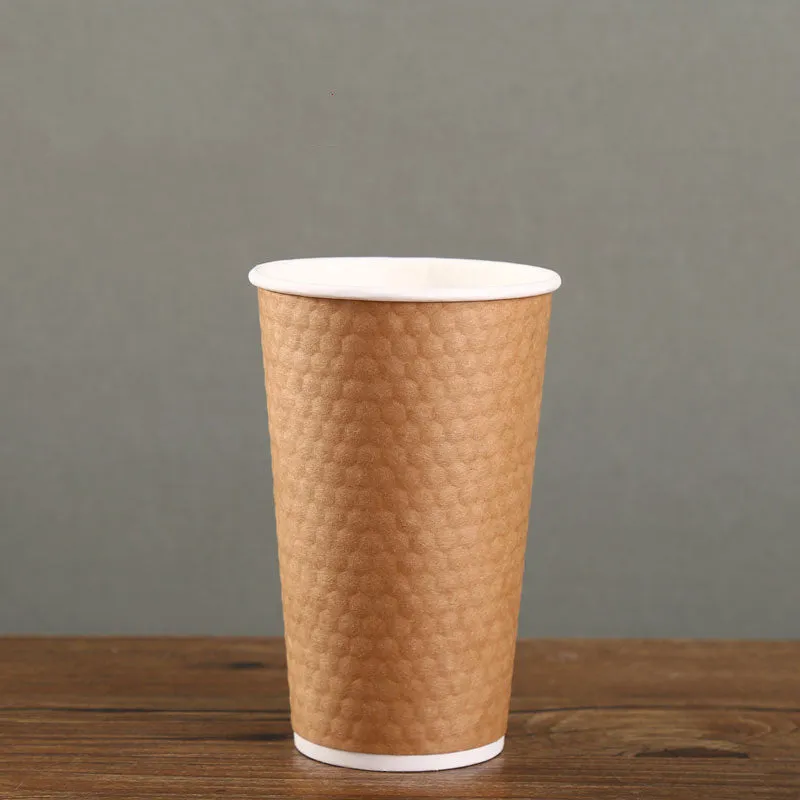 Diamond Paper Disposable With Lid Coffee Takeaway Packing Cup