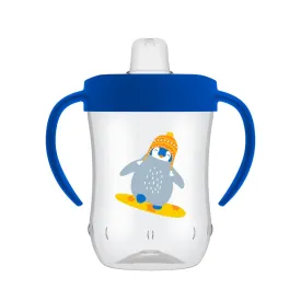 Dr.Brown's Soft-Spout Toddler Cup w/ Handles - Blue Penguin Deco