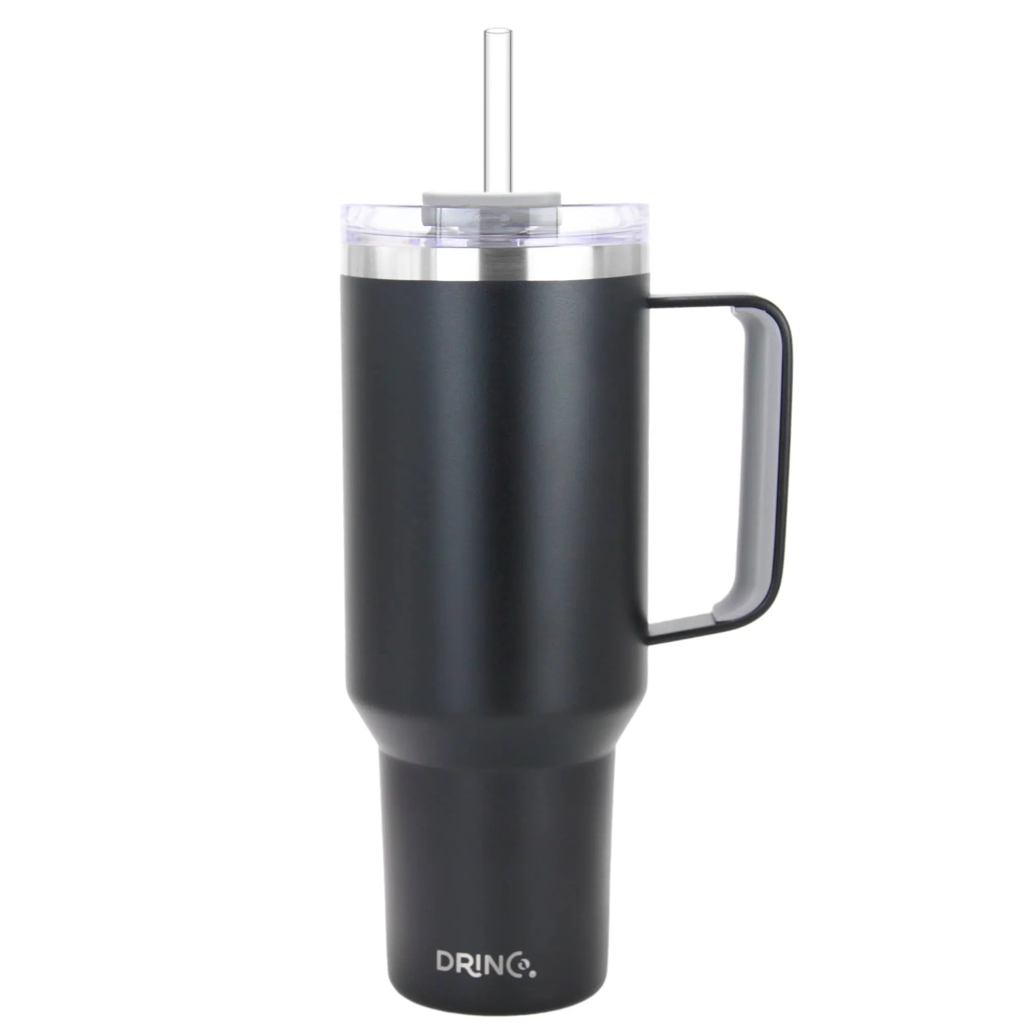 Drinco BigSur Tumbler with Handle Straw/Flip Lid Black