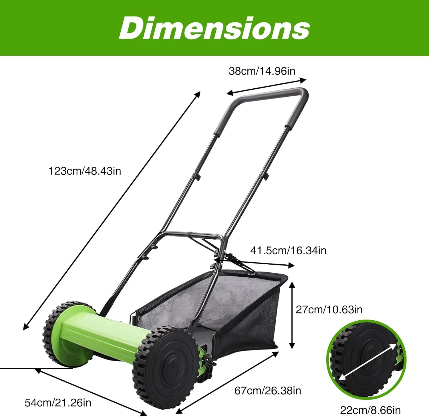 Eco-Friendly Push Reel Lawn Mower: Precision Blades, Adjustable Heights, Efficient Catcher