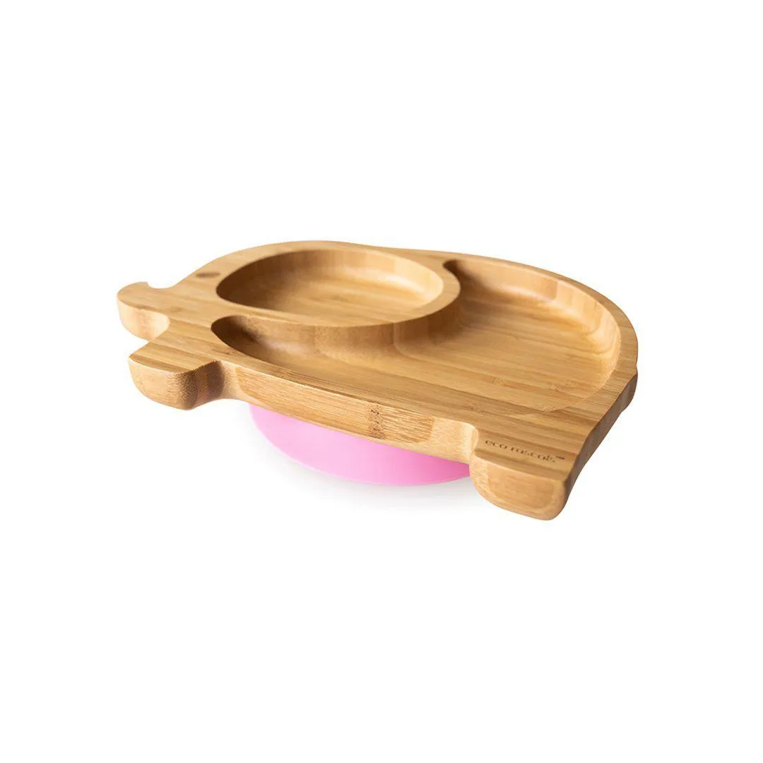 Eco Rascals Elephant Shaped Weaning Set Pink Bamboo