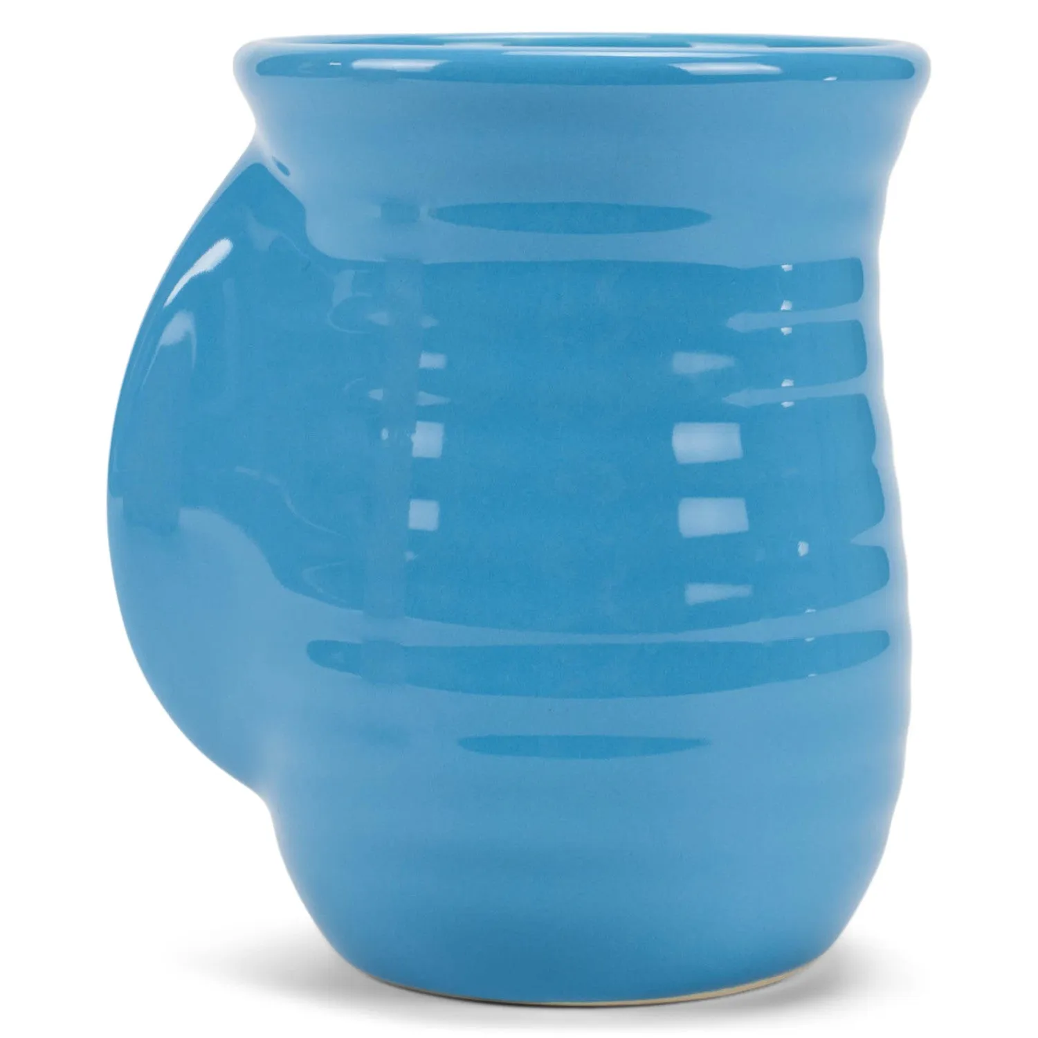 Elanze Designs Ribbed Solid Ice Blue 14 ounce Ceramic Handwarmer Mug