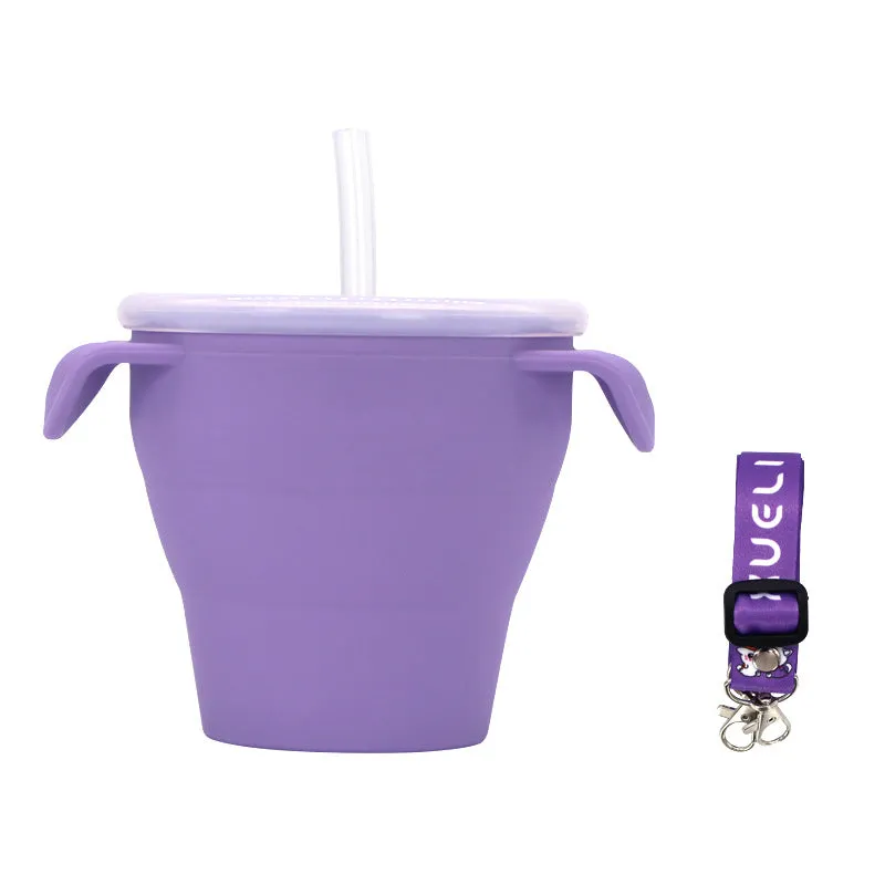 Foldable Baby Eco Friendly Silicone Snack Cup Easy Clean