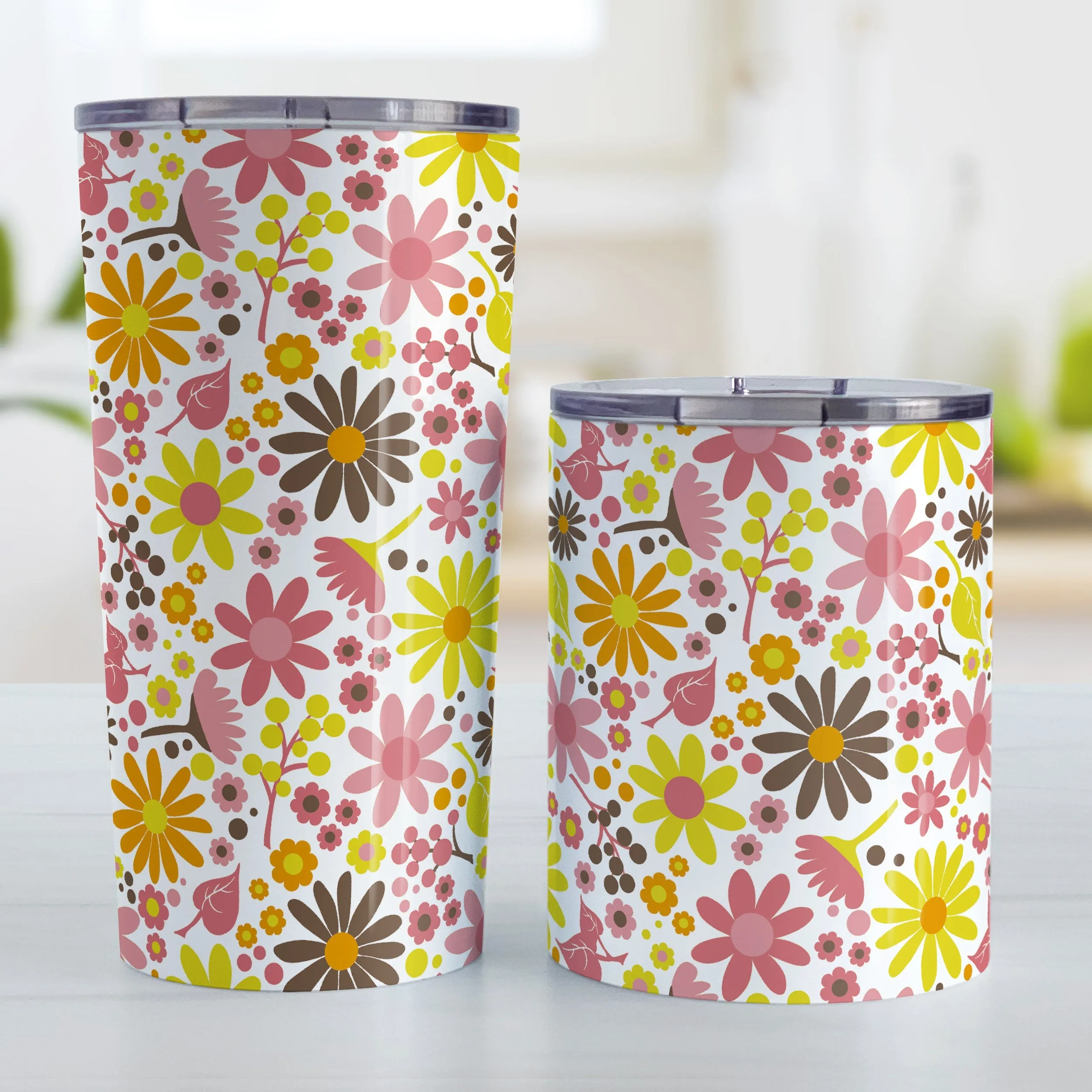 Fruity Summer Flowers Tumbler Cup