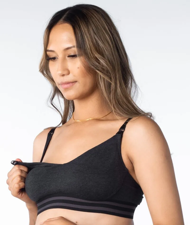 Hotmilk Elevate Cotton Multifit Wire-Free Nursing Bra - Black Marle