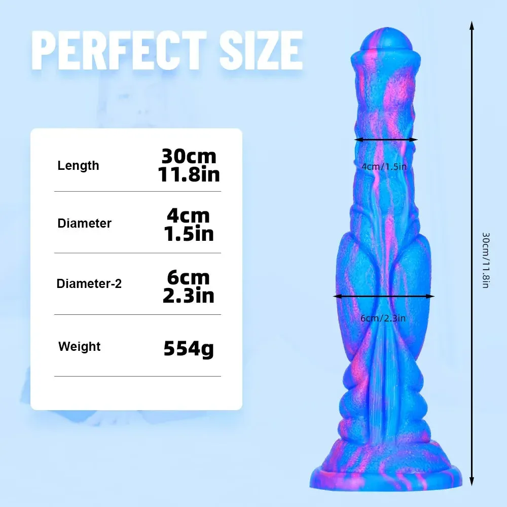 Extra-Large 12-Inch Realistic Horse Dildo Butt Plug - Silicone G-Spot Anal Sex Toy