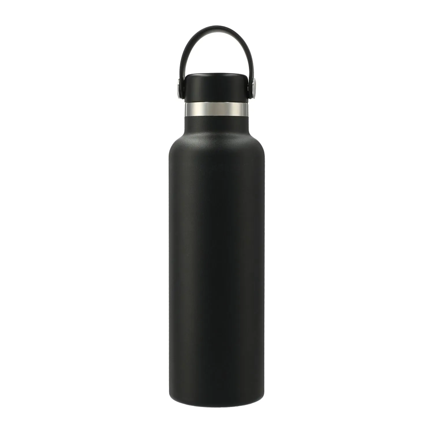 Hydro Flask Standard Mouth 21 oz Custom Bottles with Flex Cap, Black