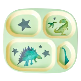 Kids 4 Room Plate - Soft Green - Dino Print