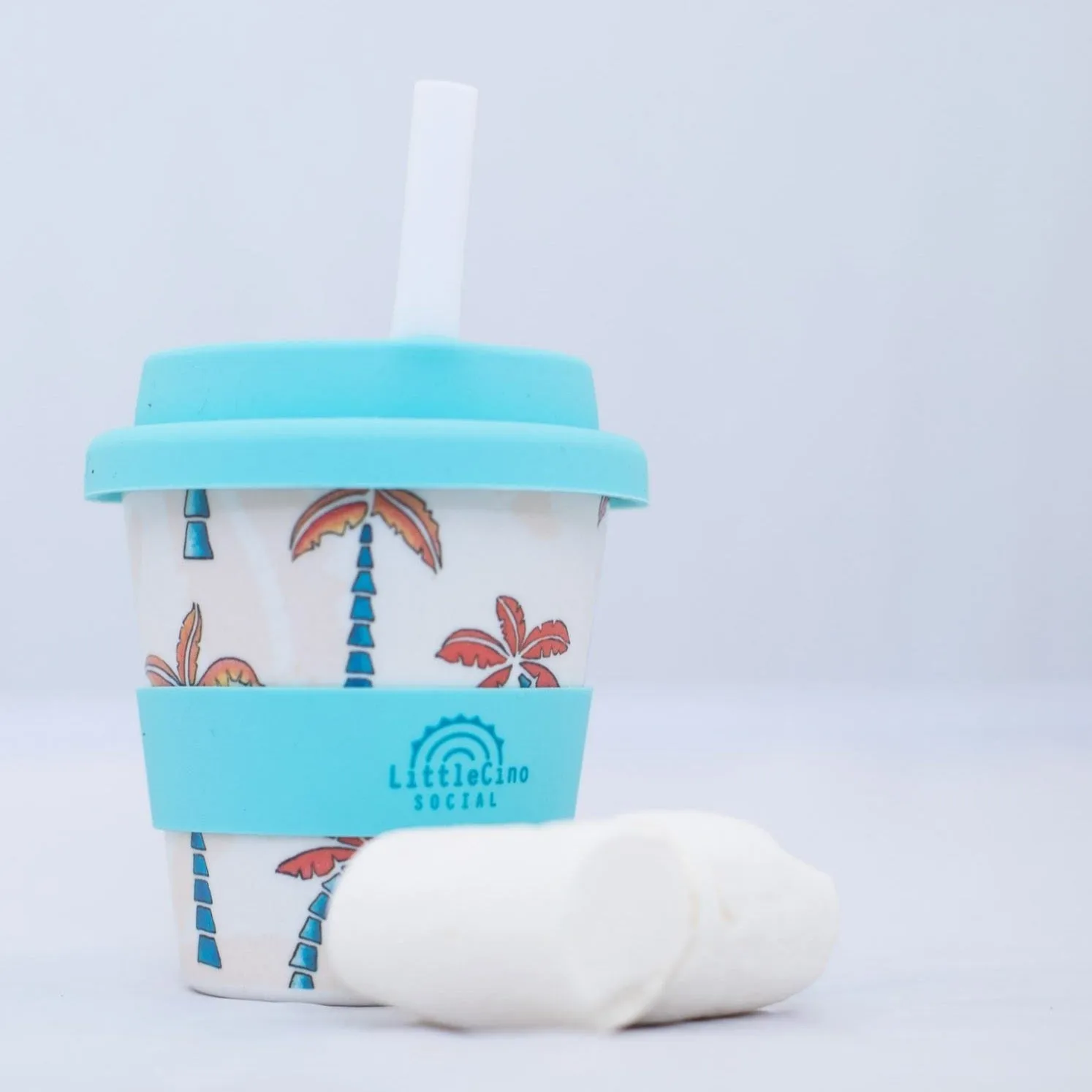 Little Cino Social Palm Tree Babycino Cup - Aqua