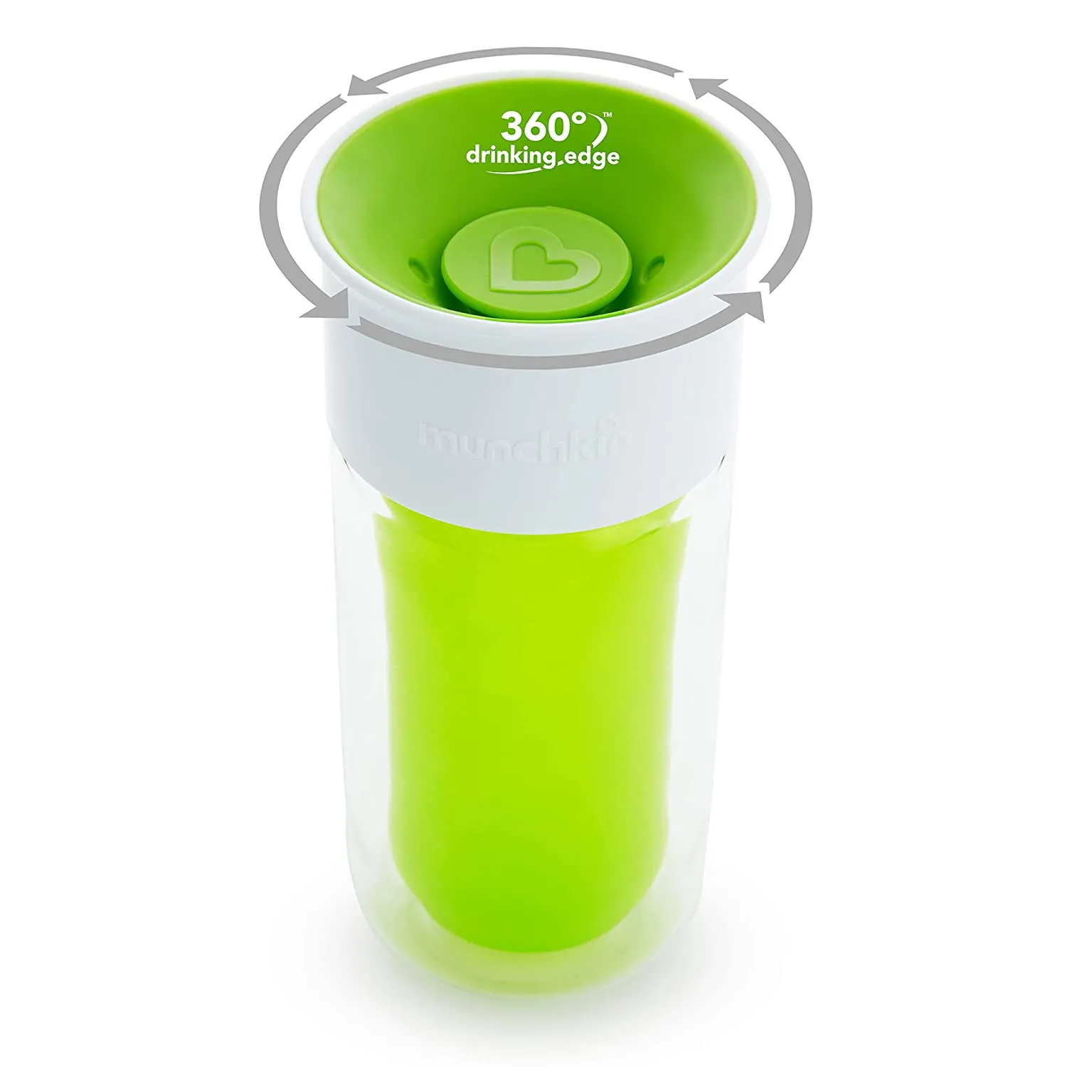 Munchkin Miracle 360 Insulated Sippy Cup, Includes Stickers to Customize Cup, 9 Ounce, Green