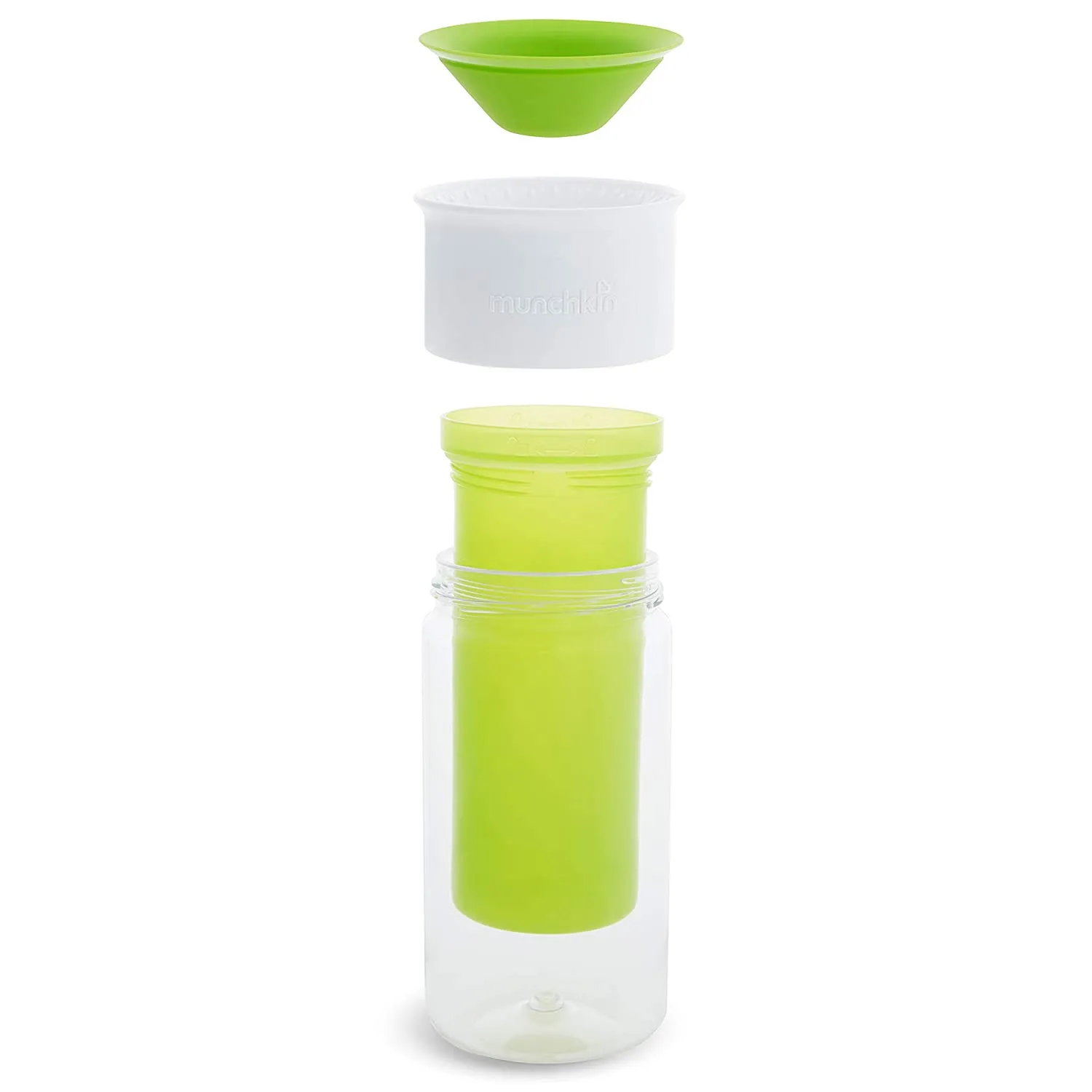 Munchkin Miracle 360 Insulated Sippy Cup, Includes Stickers to Customize Cup, 9 Ounce, Green