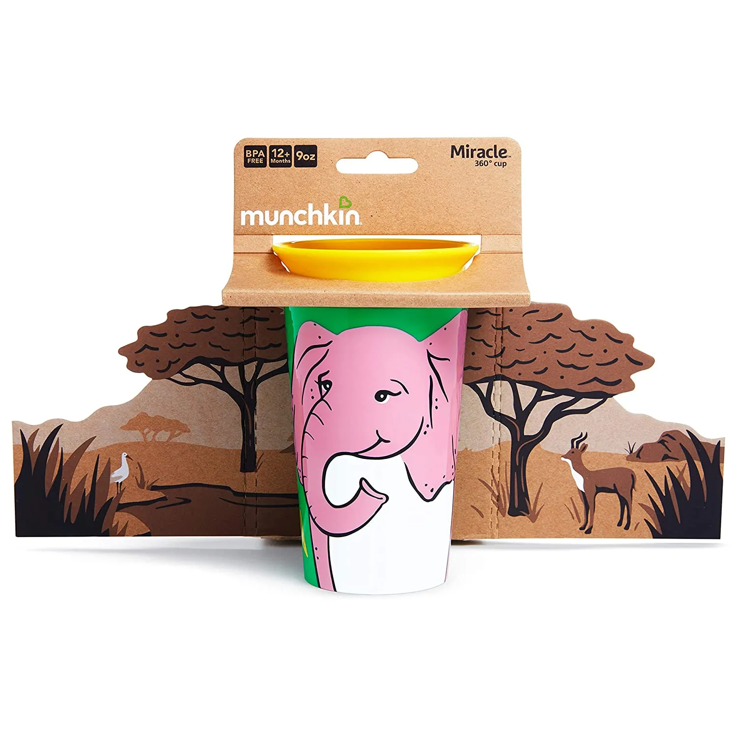 Munchkin Miracle 360 WildLove Sippy Cup, 9 Oz, Elephant