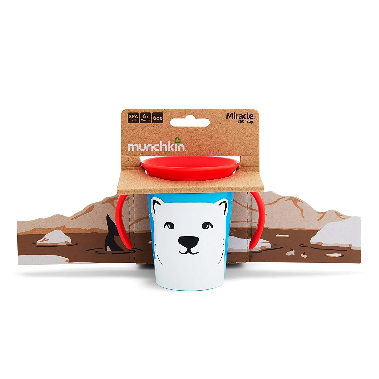 Munchkin Miracle 360 WildLove Trainer Cup, 6 Oz, Polar Bear