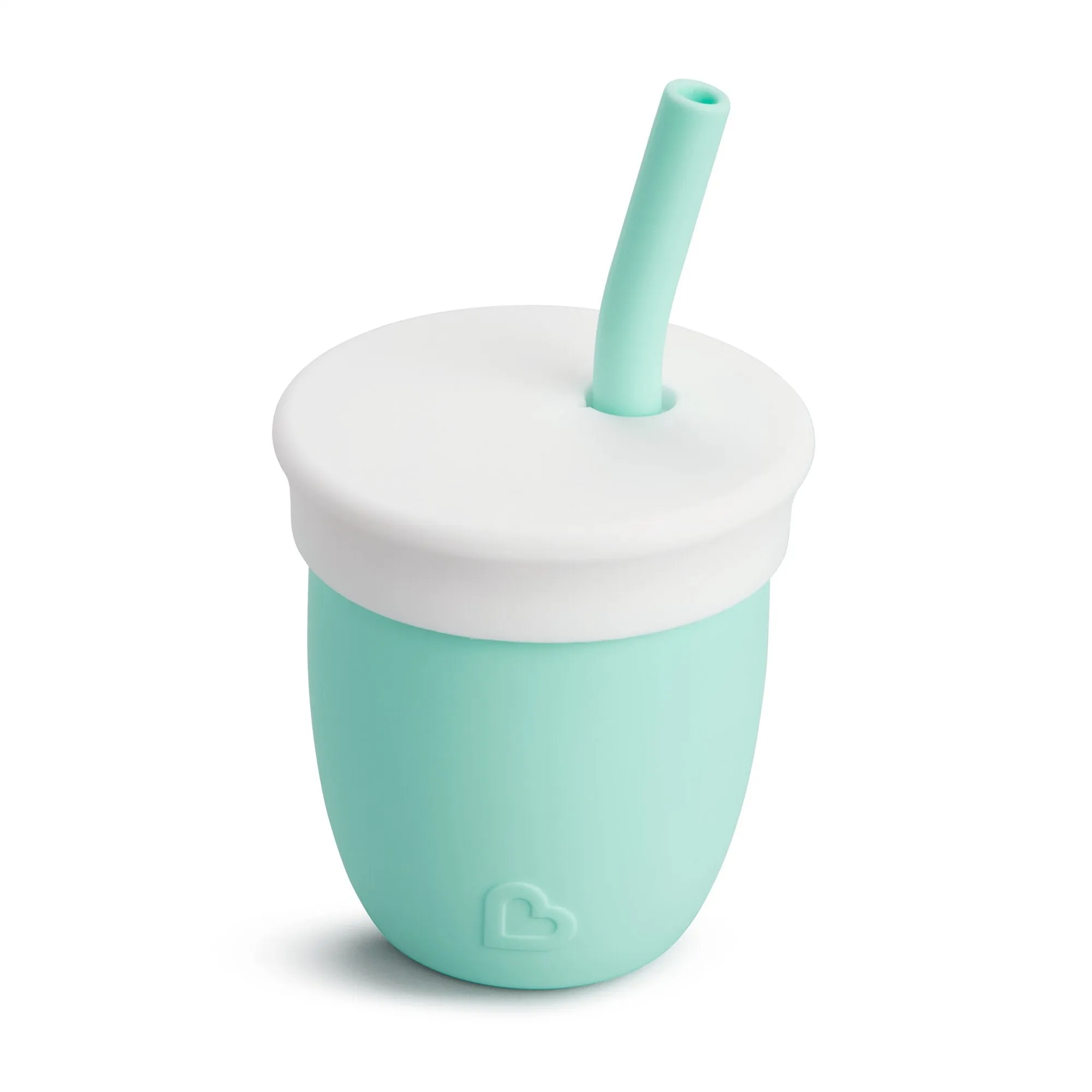 Munchkin Silicone Baby Open Training Cup with Straw, 4oz, Green