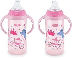 NUK Large Learner Cup, Kingdom Pink, 10oz, 2 Pack