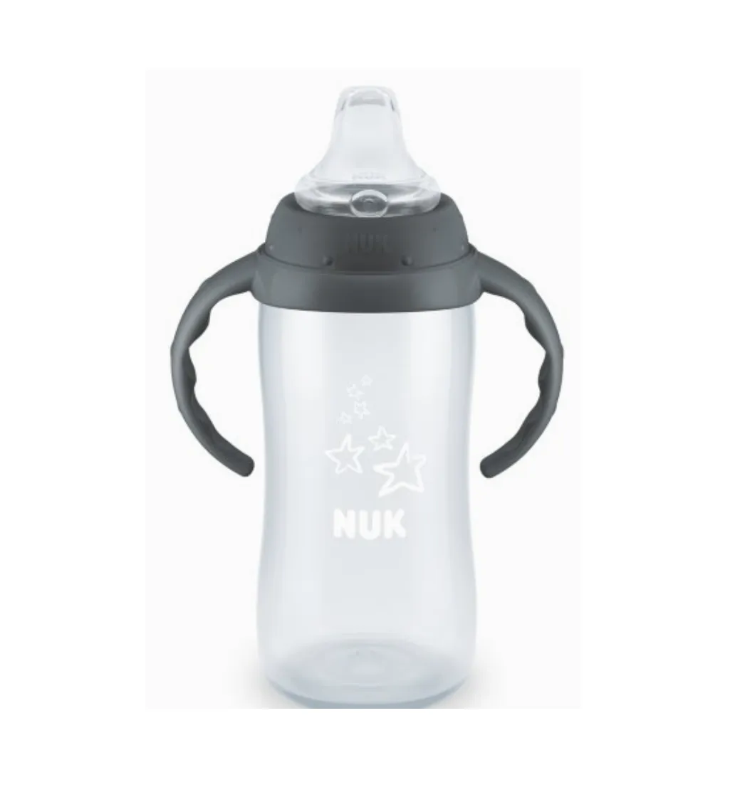 NUK Large Learner Tritan Cup, 10 Ounce, Gray Star