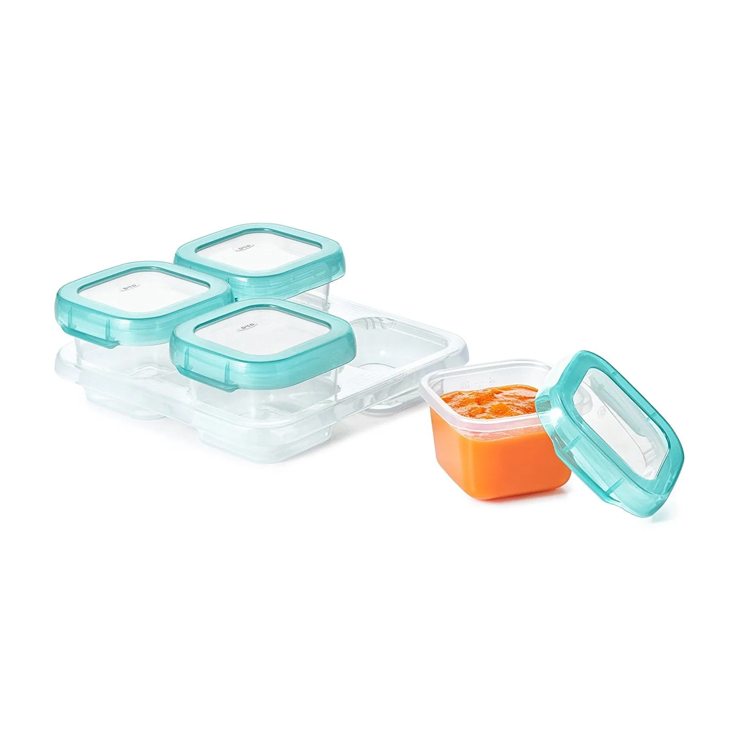 OXO TOT Baby Blocks Freezer Storage Containers Set 4oz/120ml - Pink