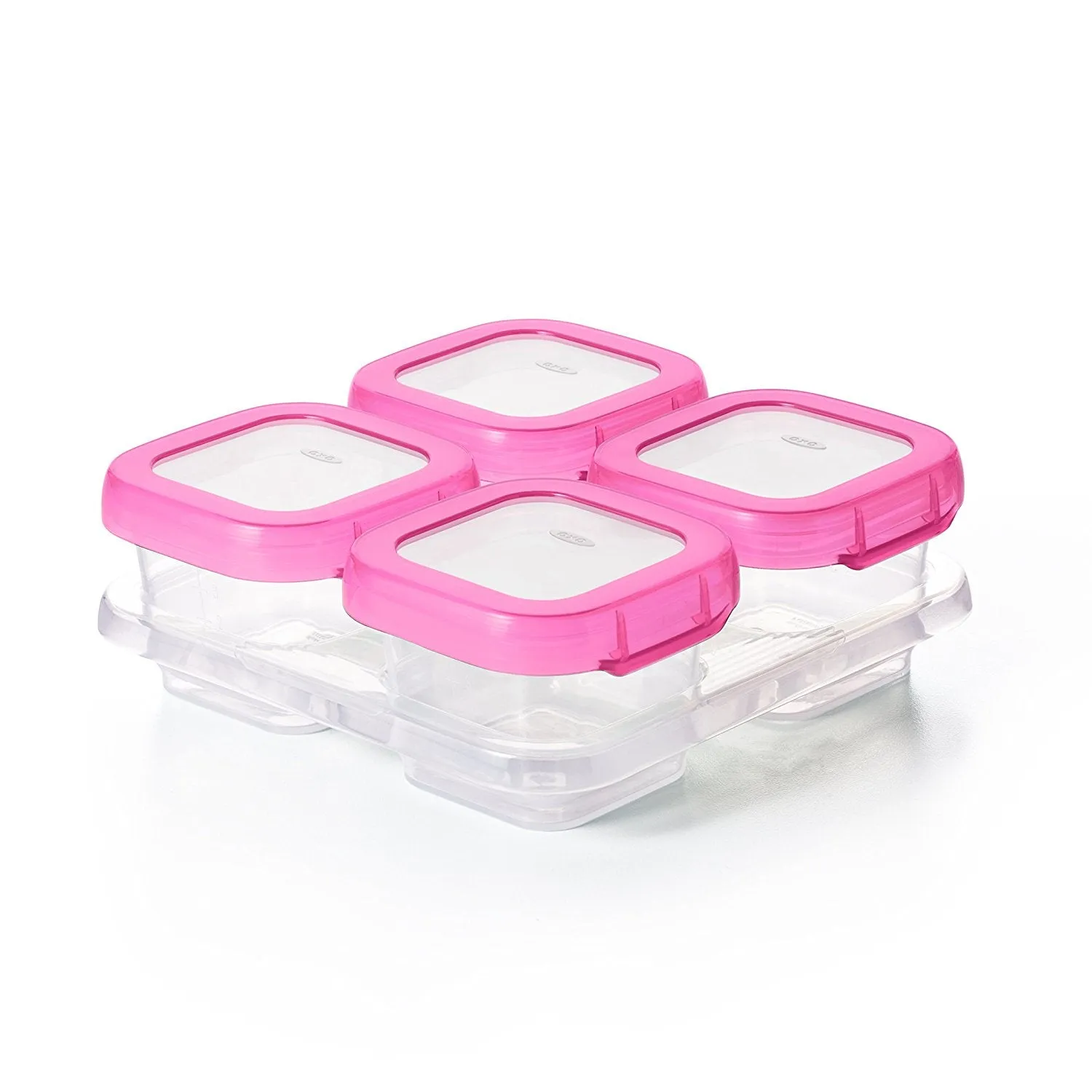 OXO TOT Baby Blocks Freezer Storage Containers Set 4oz/120ml - Pink