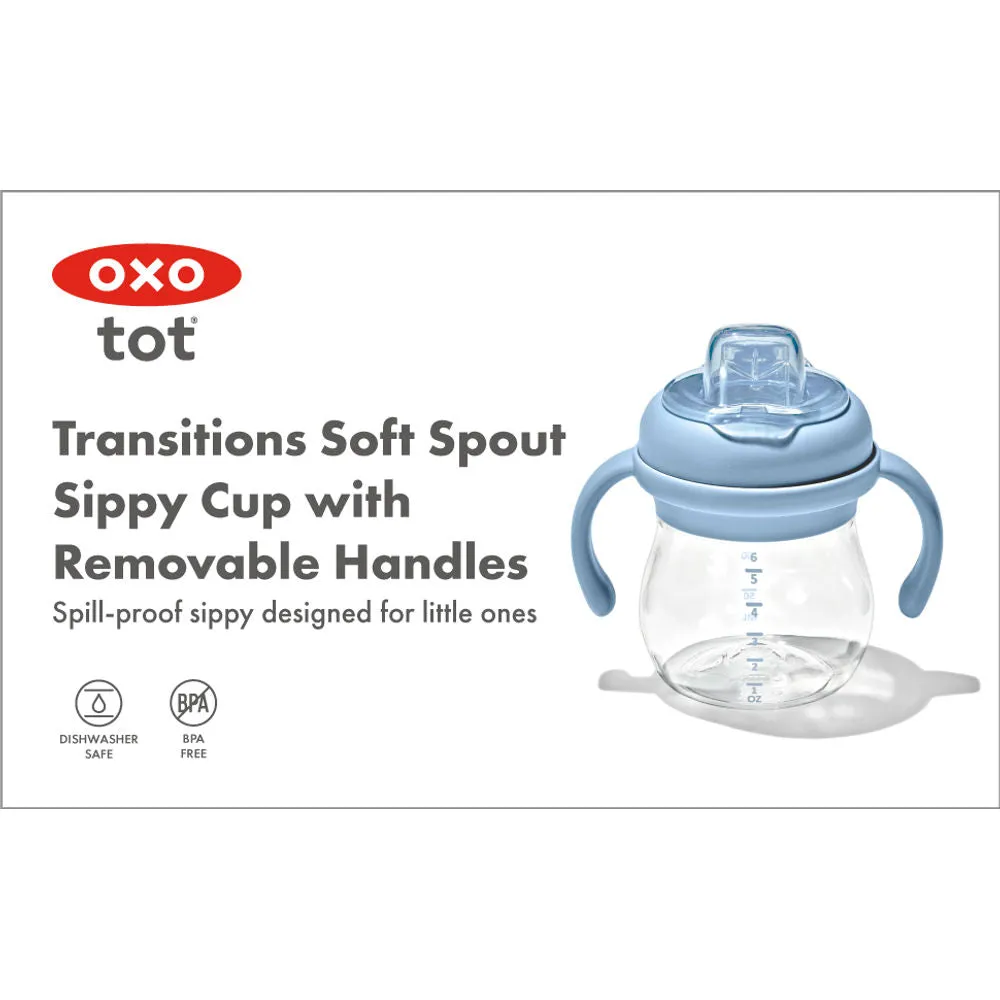 OXO Tot Transitions Soft Spout Sippy Cup With Removable Handles - Dusk