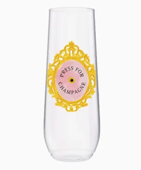 Press For Champagne Plastic Champagne Flutes