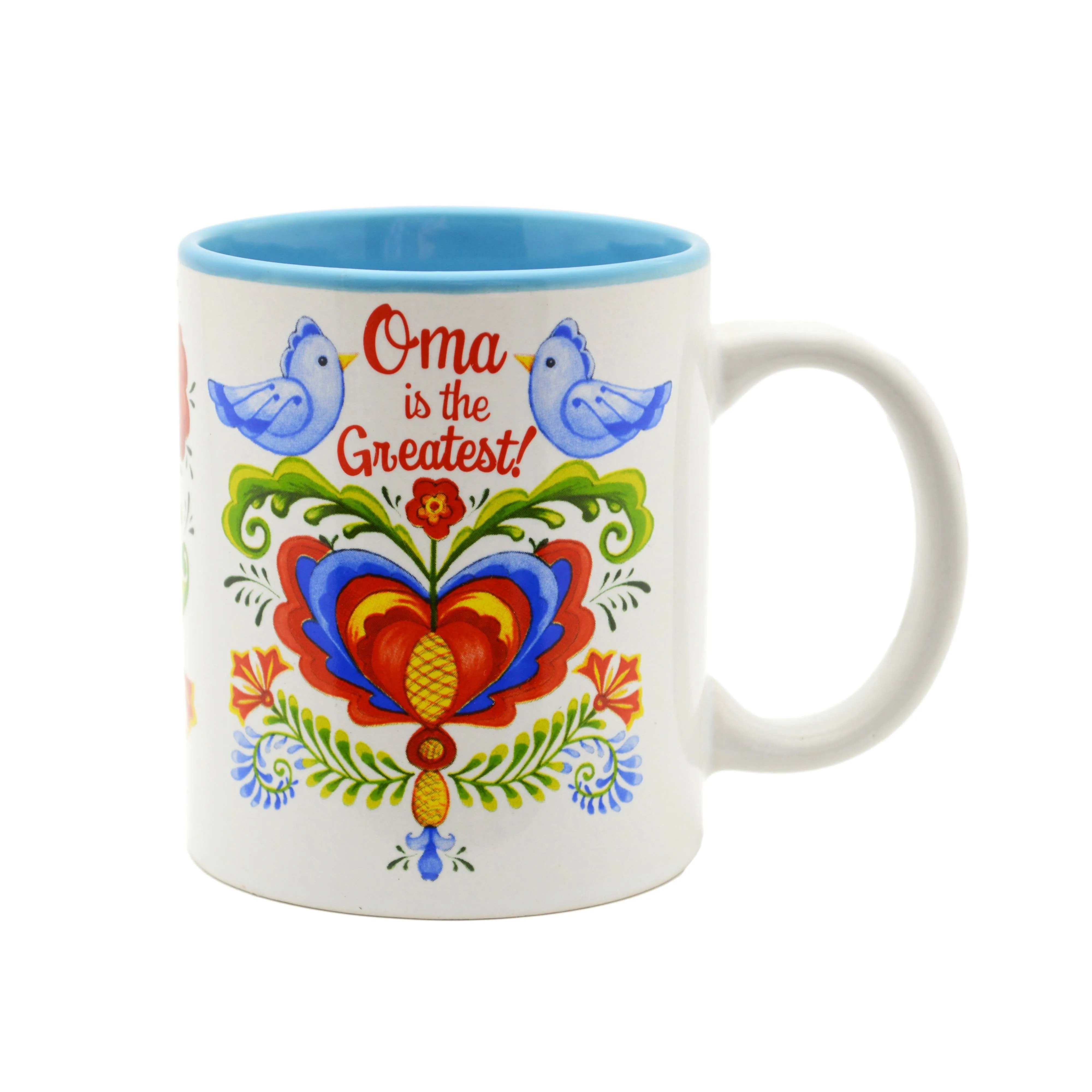 "Oma is the Greatest" Bird Design Ceramic Coffee Mug