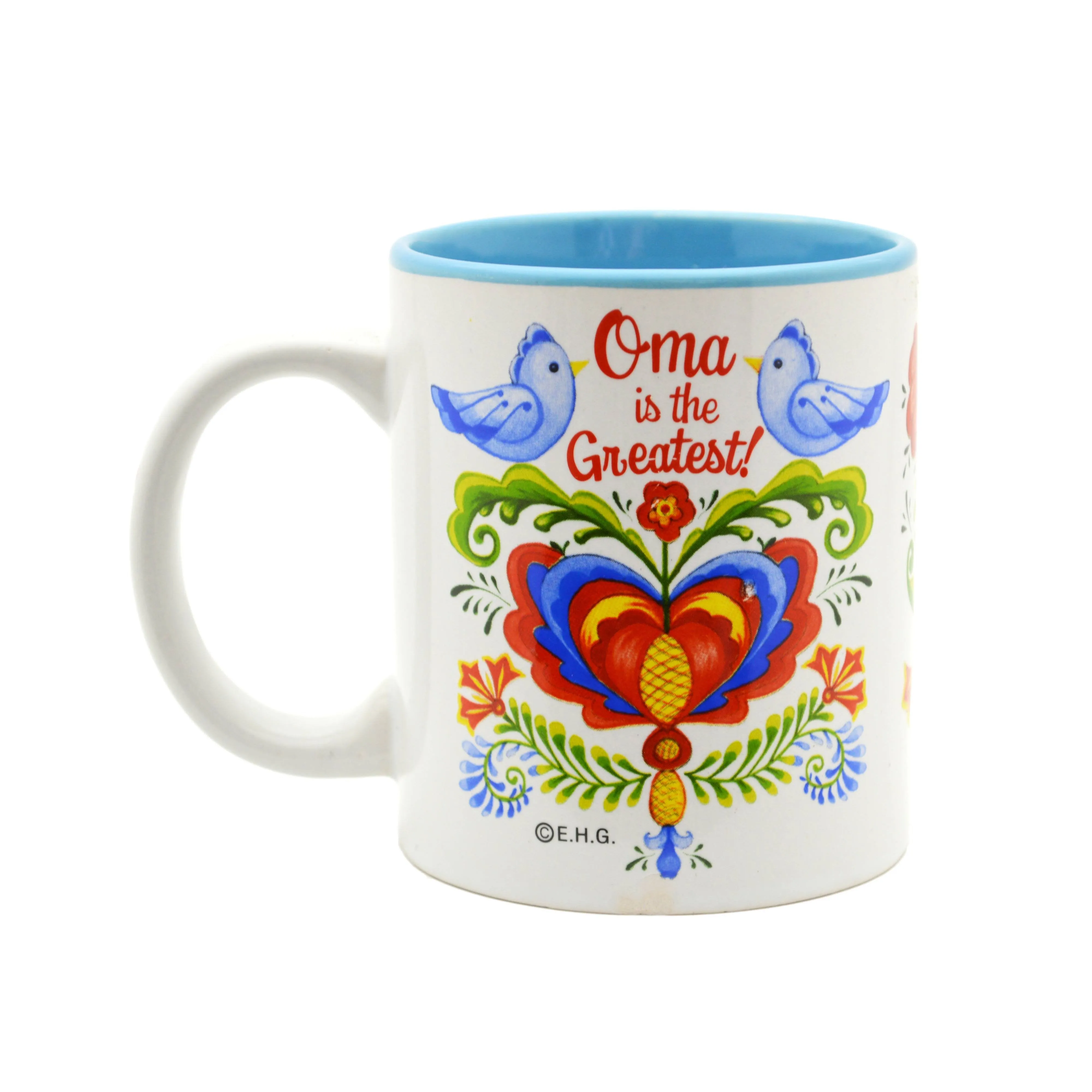 "Oma is the Greatest" Bird Design Ceramic Coffee Mug