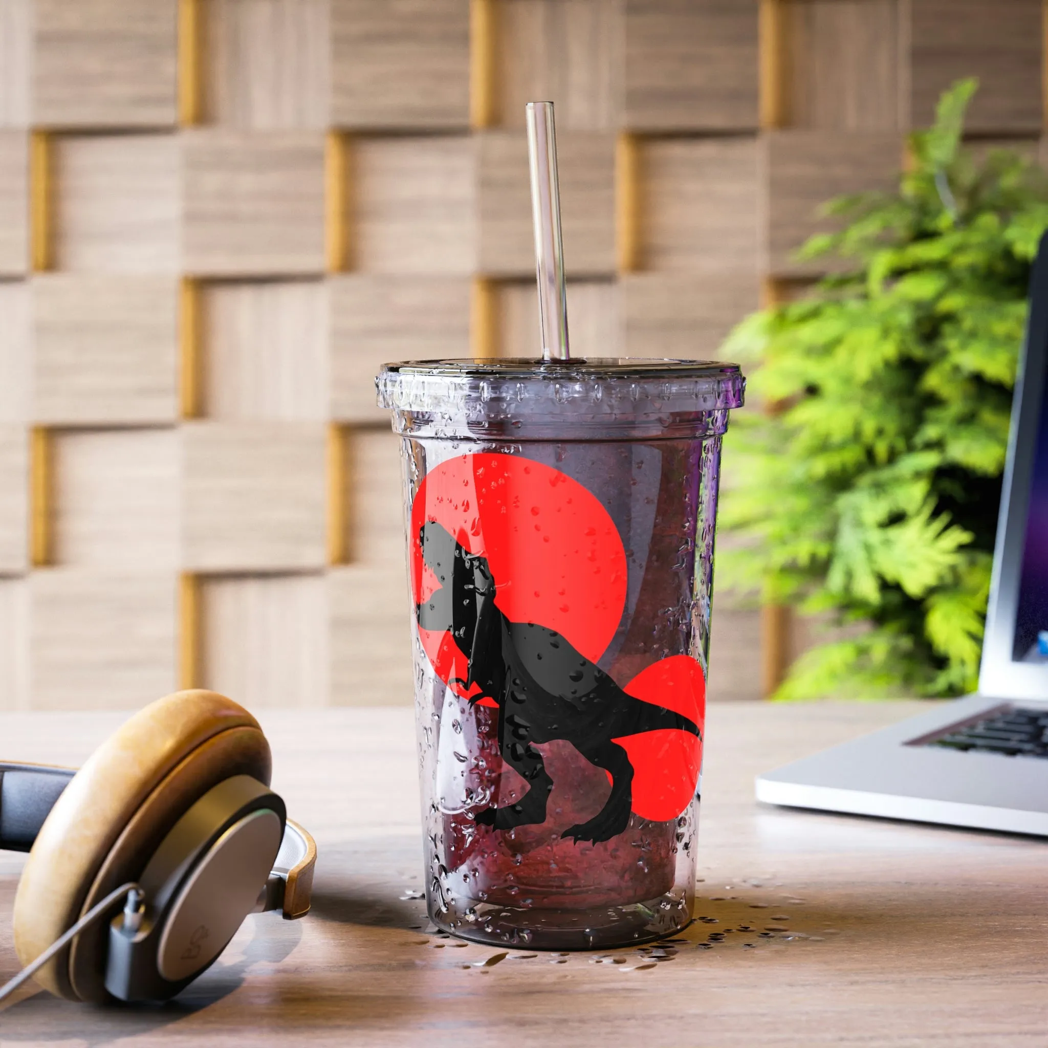 Red Tyrannosaurus Rex Design Suave Acrylic Cup