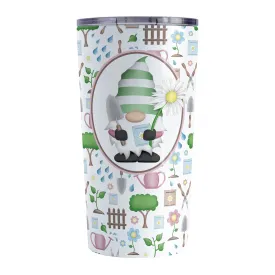 Spring Gnome Gardening Pattern Tumbler Cup