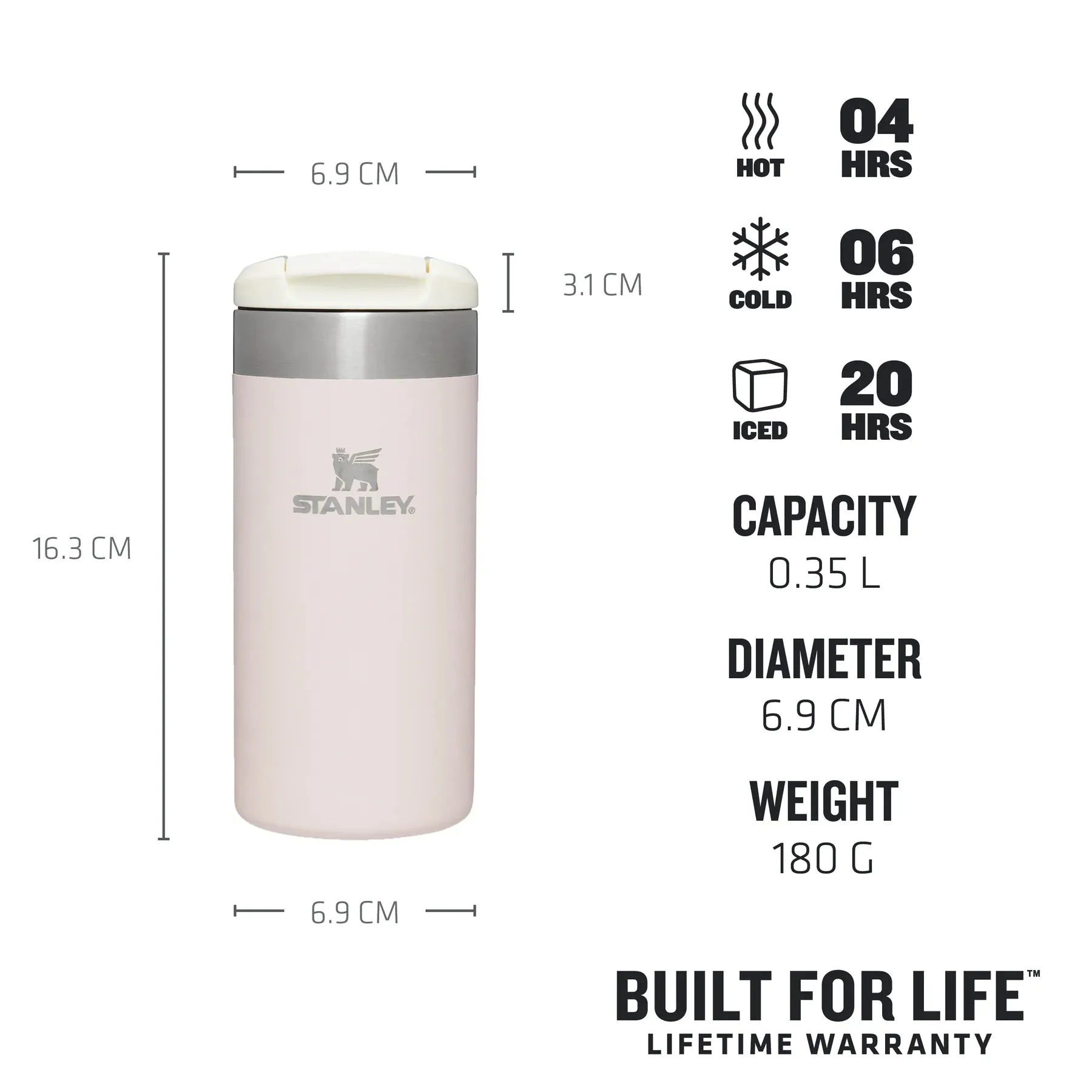 Stanley Aerolight™ Transit Mug | 0.35L Rose Quartz Metallic