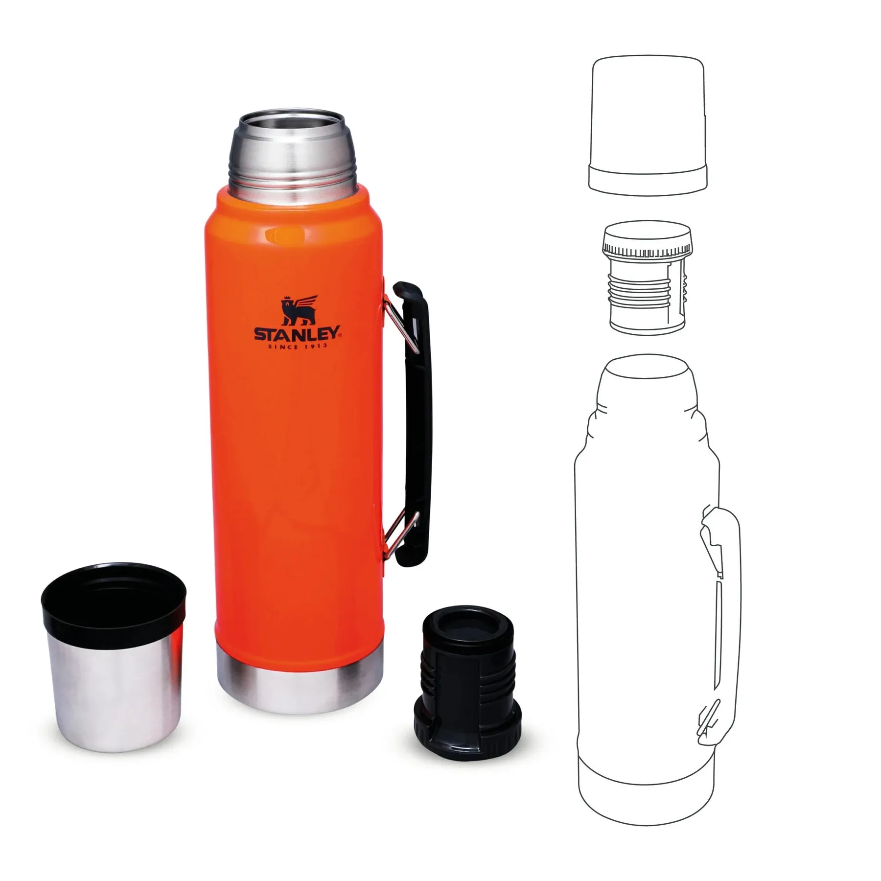 Stanley Classic Legendary Bottle | 1.0L Blaze Orange