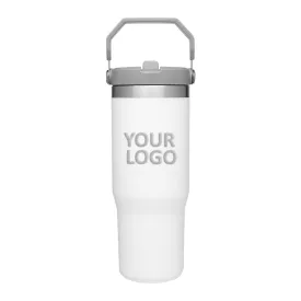 Stanley IceFlow Flip Straw 30oz Custom Tumblers, Polar